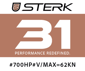 Sterk Boats advertising banner for Strerk 31 T-Top powerboat