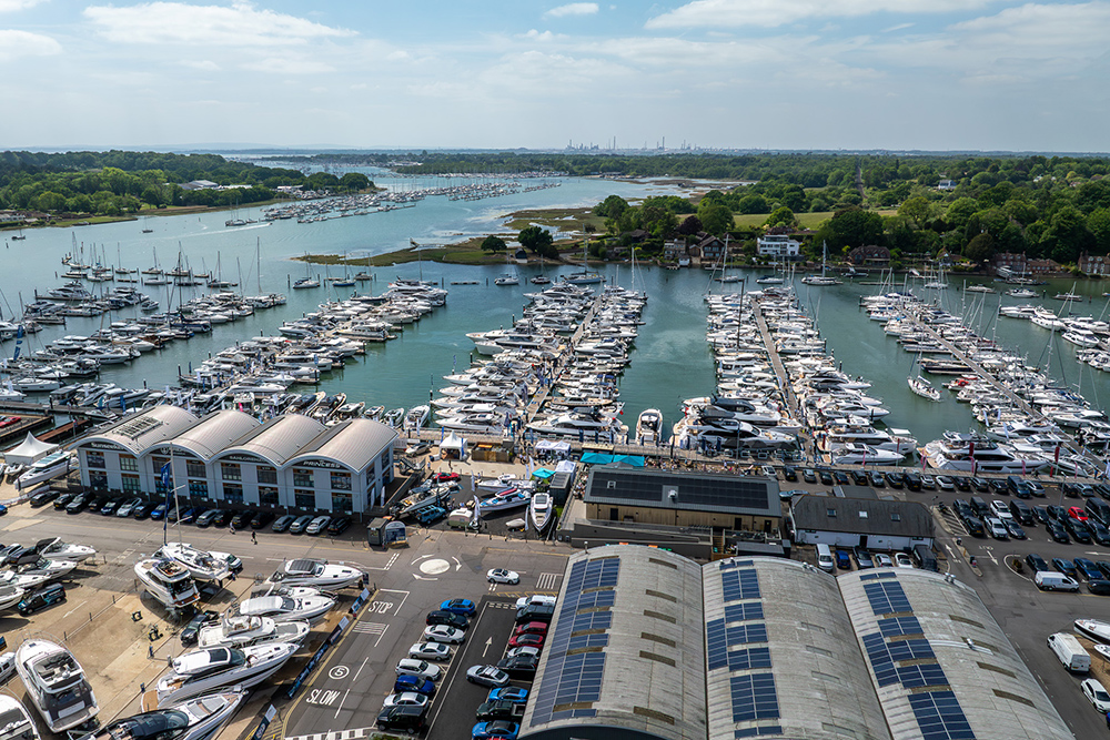 Aerial view of Swanwick Marina on the River Hamble, venue for the 2026 Swanwick Yachting Showcase.