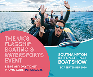 Southampton Boat Show ticket offer advertisement banner with discount code PBRSIBS2026