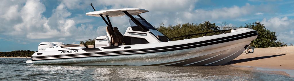 Grand G980 RIB resting at a beach in Australia