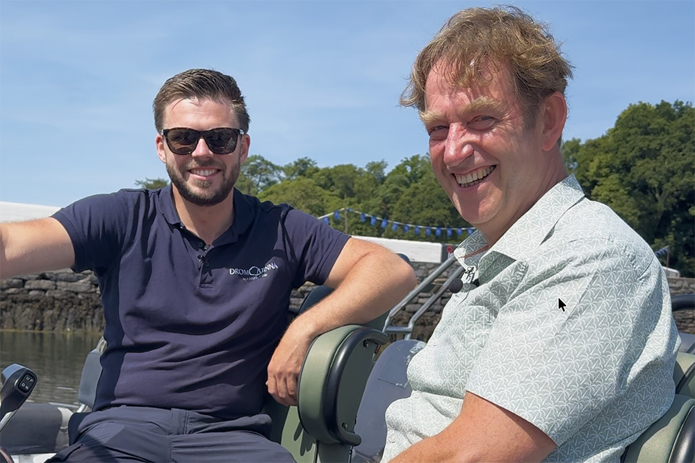 Adam Brennan and Hugo Montogmery-Swan sat aboard the Redbay Stormforce 850 for an interview about the Bull Run for Fun